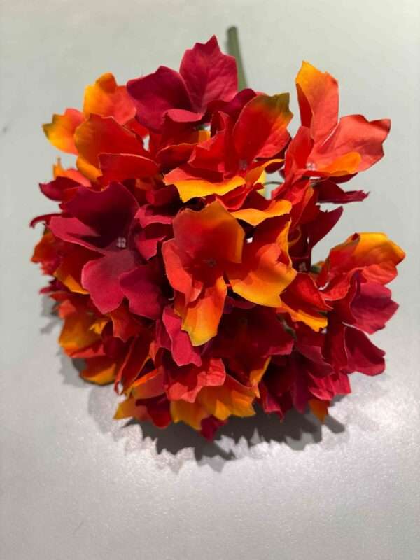 Flores Ortensias Naranjas artificiales