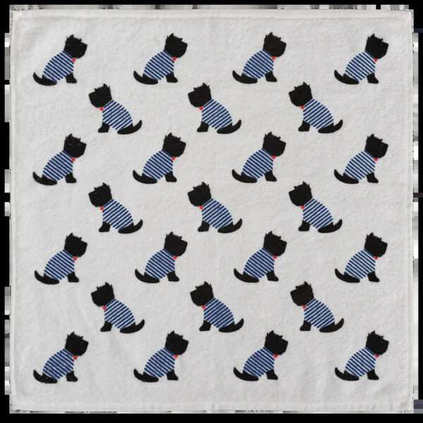 Paño de felpa estampados de perros blanco
