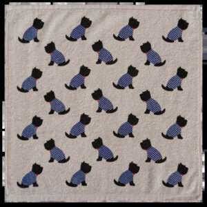 Paño de felpa estampados de perros gris