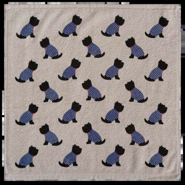 Paño de felpa estampados de perros gris