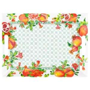 Bandeja de melamina con asas ,granadas - 50 x 36 x 5 cm